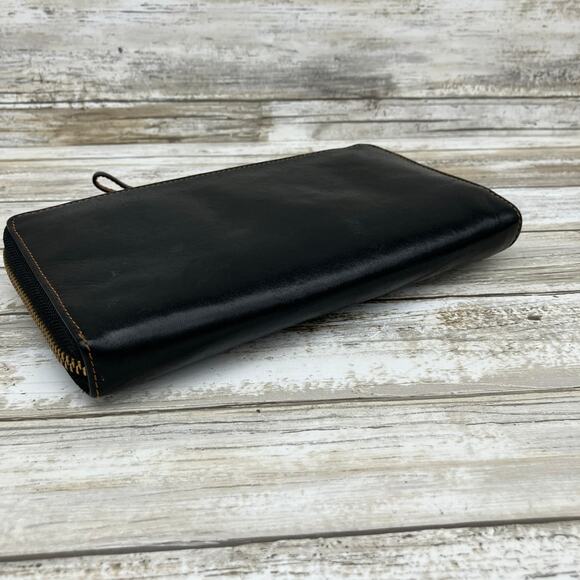 Vera Bradley Wallet Wristlet Black Leather Clutch Zip Minimalist Preppy Casual - Picture 7 of 13